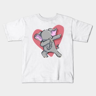 Funny Dabbing Dancing Elephant Pet Kids T-Shirt